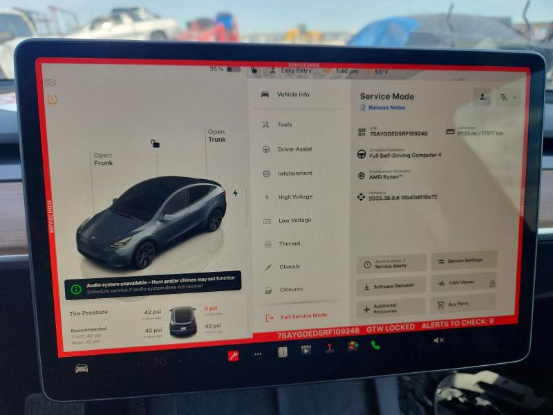 Photo 9 from auction – 2024 TESLA MODEL Y with VIN 7SAYGDED5RF109248