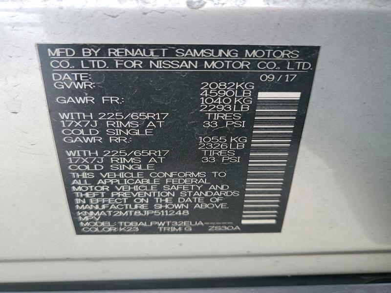 Photo 14 from auction – 2018 NISSAN ROGUE S with VIN KNMAT2MT8JP511248