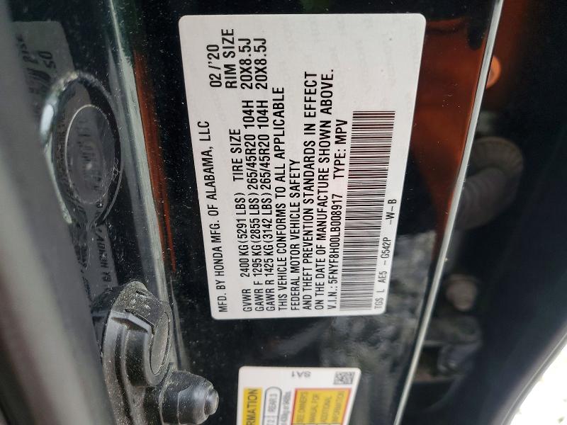 Photo 14 from auction – 2020 HONDA PASSPORT E with VIN 5FNYF8H00LB008917