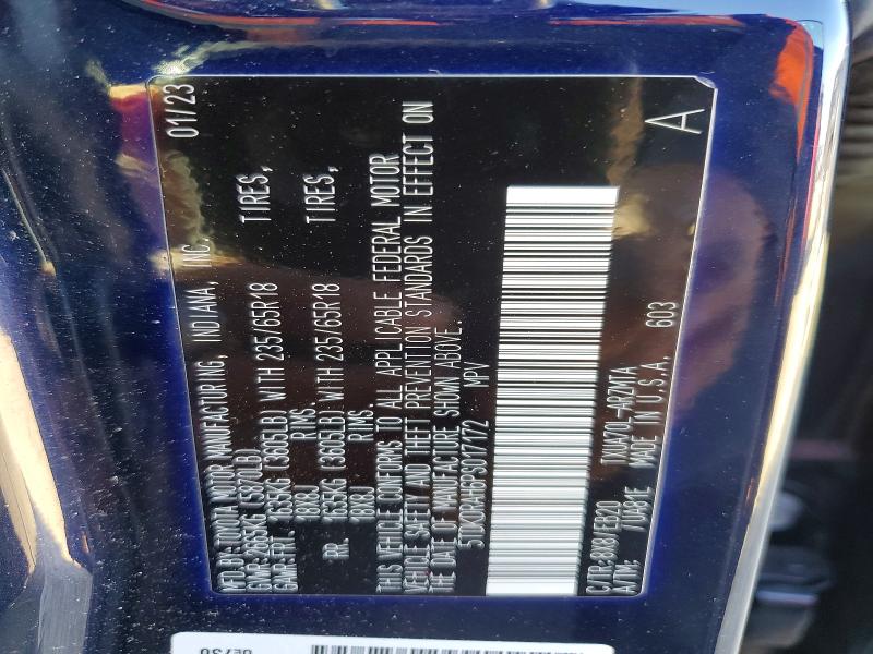 Photo 14 from auction – 2023 TOYOTA HIGHLANDER with VIN 5TDKDRAH6PS017172