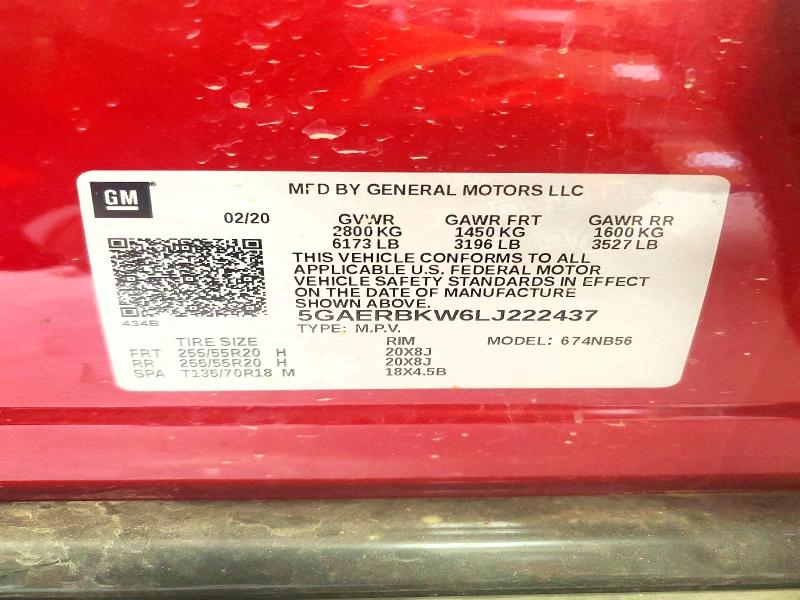 Photo 14 from auction – 2020 BUICK ENCLAVE ES with VIN 5GAERBKW6LJ222437