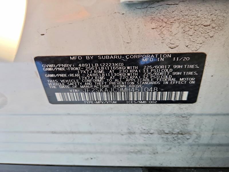 Photo 14 from auction – 2021 SUBARU FORESTER with VIN JF2SKAJC9MH451048