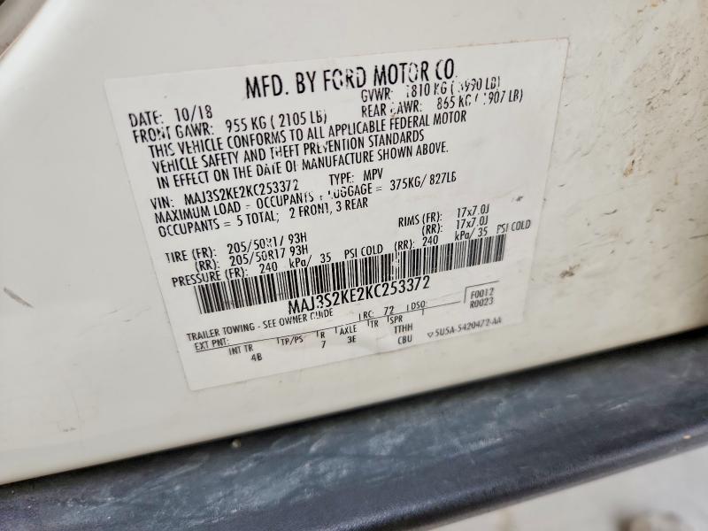 Photo 14 from auction – 2019 FORD ECOSPORT with VIN MAJ3S2KE2KC253372