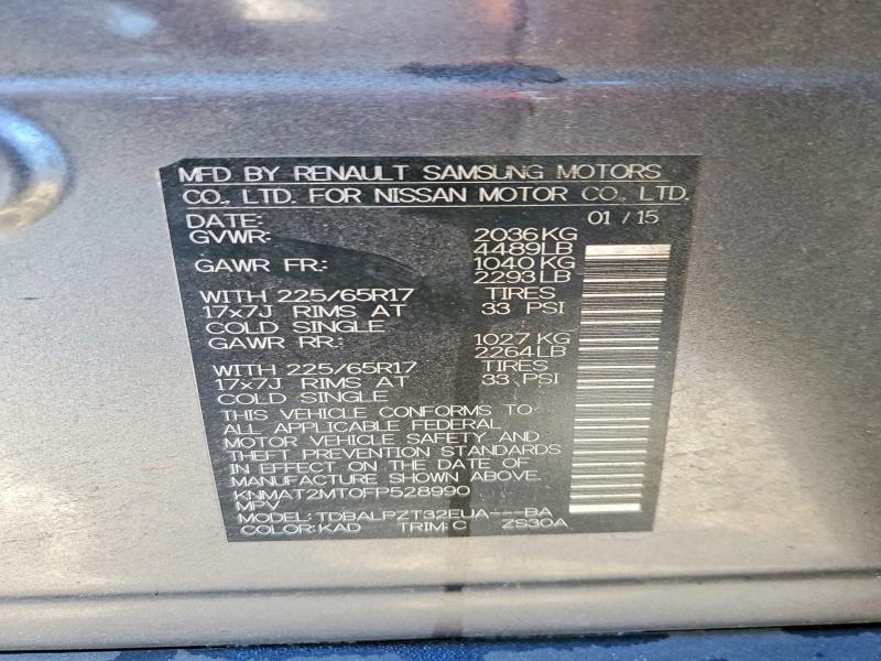 Foto 14 de la subasta – 2015 NISSAN ROGUE S con VIN KNMAT2MT0FP528990