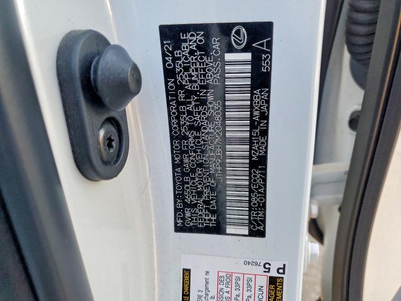 Photo 14 from auction – 2021 LEXUS UX 250H with VIN JTHP9JBH7M2048035