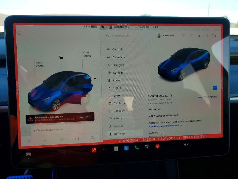 Photo 9 from auction – 2023 TESLA MODEL Y with VIN 7SAYGDEE4PF842249