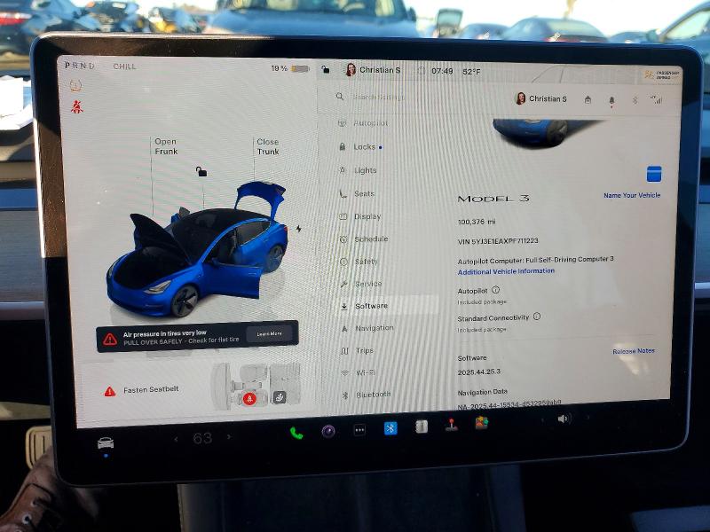 Photo 9 from auction – 2023 TESLA MODEL 3 with VIN 5YJ3E1EAXPF711223