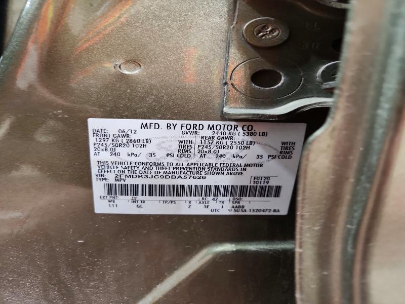 Photo 14 from auction – 2013 FORD EDGE SEL with VIN 2FMDK3JC9DBA57626