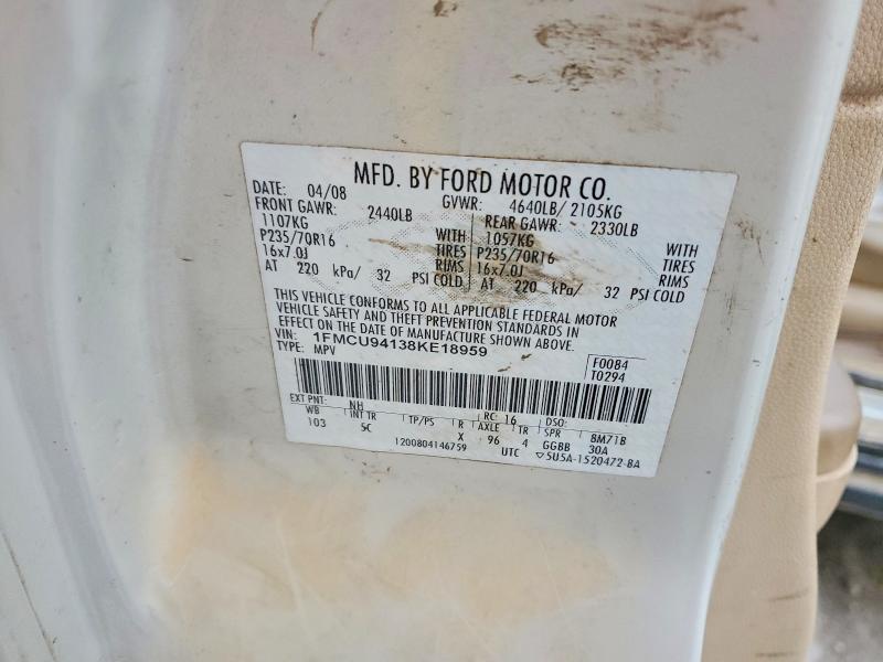 Photo 14 from auction – 2008 FORD ESCAPE LIM with VIN 1FMCU94138KE18959