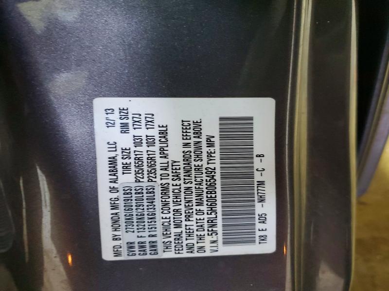 Photo 14 from auction – 2014 HONDA ODYSSEY with VIN 5FNRL5H60EB065492