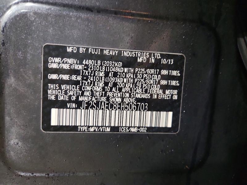 Photo 14 from auction – 2014 SUBARU FORESTER 2 with VIN JF2SJAEC8EH506703