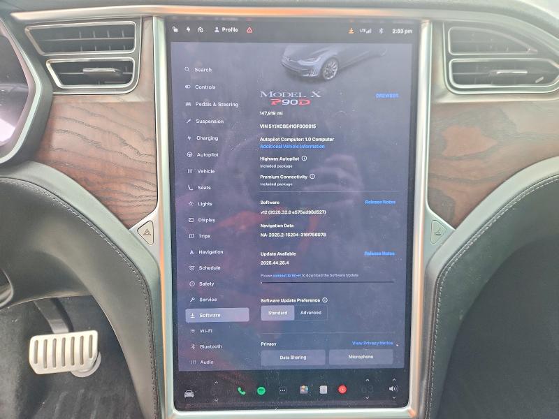 Photo 9 from auction – 2016 TESLA MODEL X with VIN 5YJXCBE41GF000615