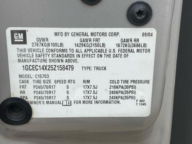 Photo 10 from auction – 2005 CHEVROLET SILVERADO with VIN 1GCEC14X25Z158479