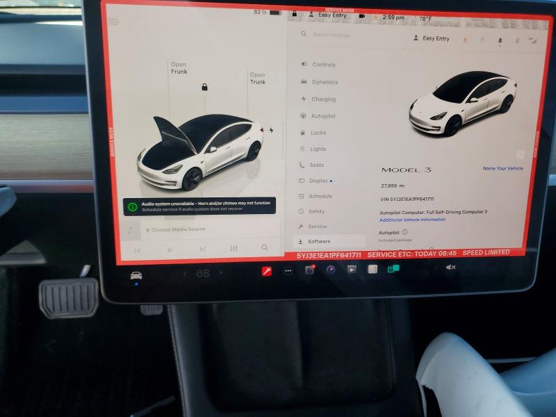 Photo 9 from auction – 2023 TESLA MODEL 3 with VIN 5YJ3E1EA1PF641711