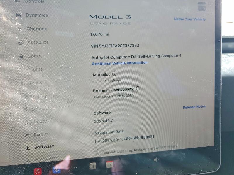 Photo 9 from auction – 2025 TESLA MODEL 3 with VIN 5YJ3E1EA2SF937832