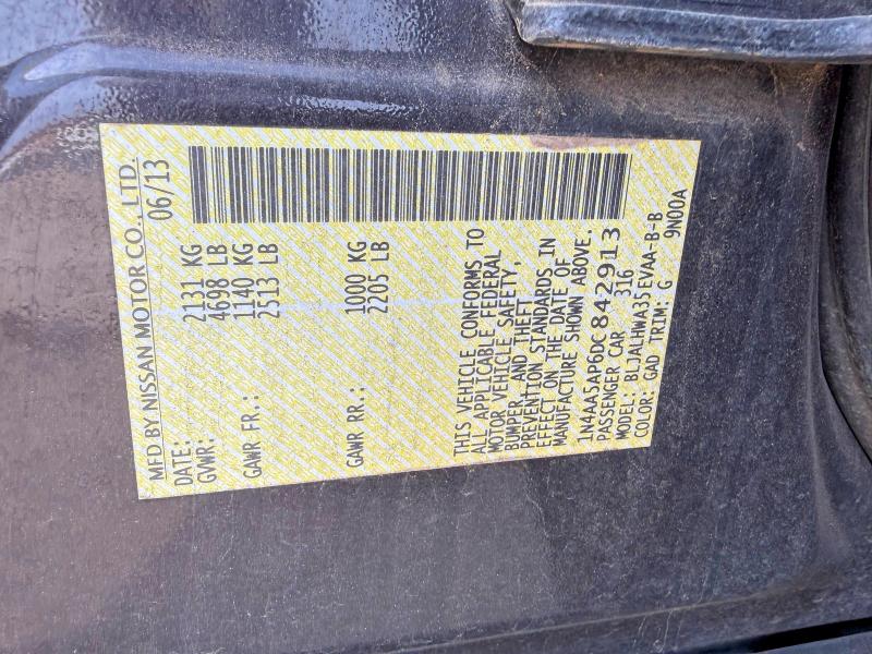 Photo 10 from auction – 2013 NISSAN MAXIMA with VIN 1N4AA5AP6DC842913