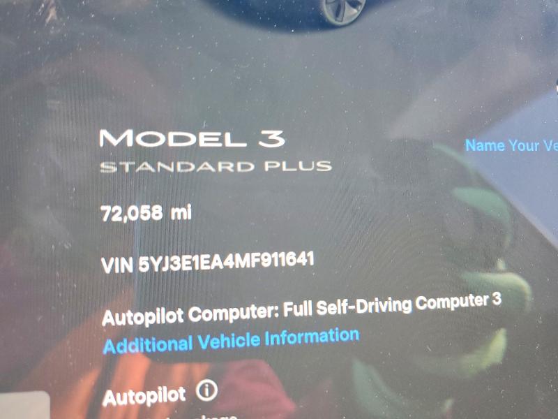 Photo 9 from auction – 2021 TESLA MODEL 3 with VIN 5YJ3E1EA4MF911641
