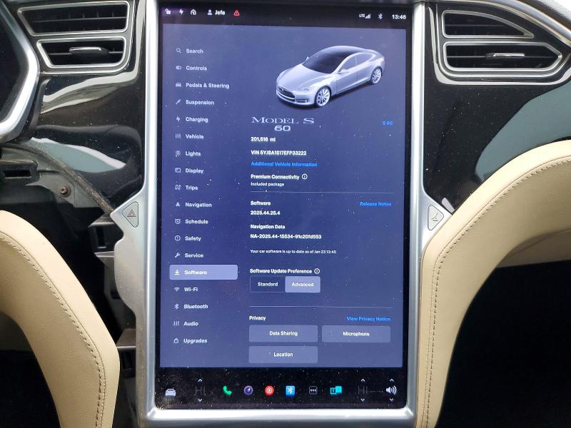 Photo 9 from auction – 2014 TESLA MODEL S with VIN 5YJSA1S17EFP33222