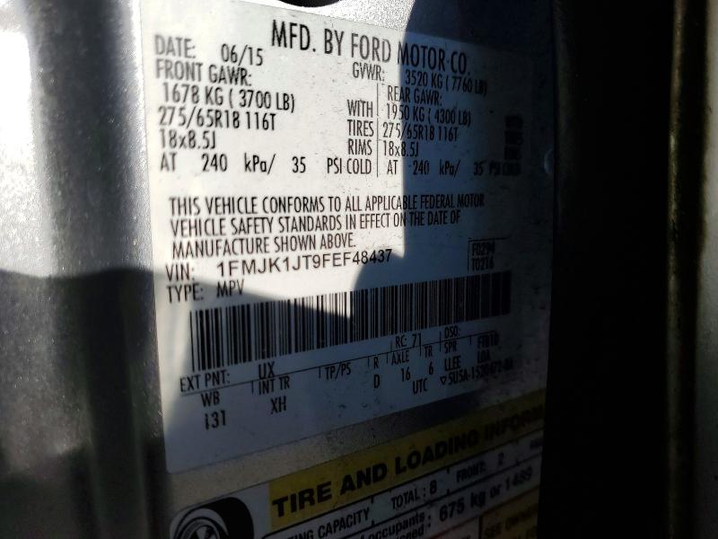 Photo 14 from auction – 2015 FORD EXPEDITION with VIN 1FMJK1JT9FEF48437