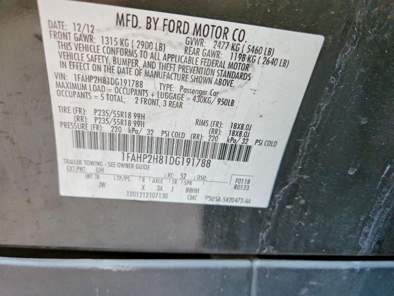 Photo 14 from auction – 2013 FORD TAURUS SEL with VIN 1FAHP2H81DG191788