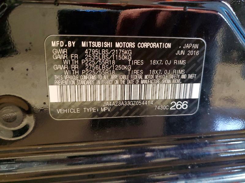 Photo 14 from auction – 2016 MITSUBISHI OUTLANDER with VIN JA4AZ3A33GZ054414