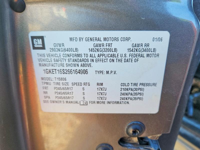 Photo 14 from auction – 2006 GMC ENVOY with VIN 1GKET16S266164906