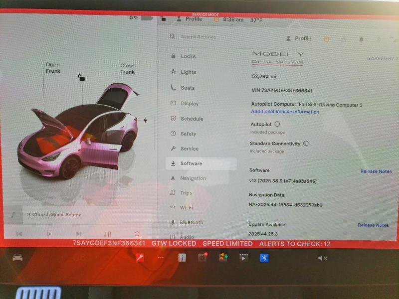 Photo 9 from auction – 2022 TESLA MODEL Y with VIN 7SAYGDEF3NF366341