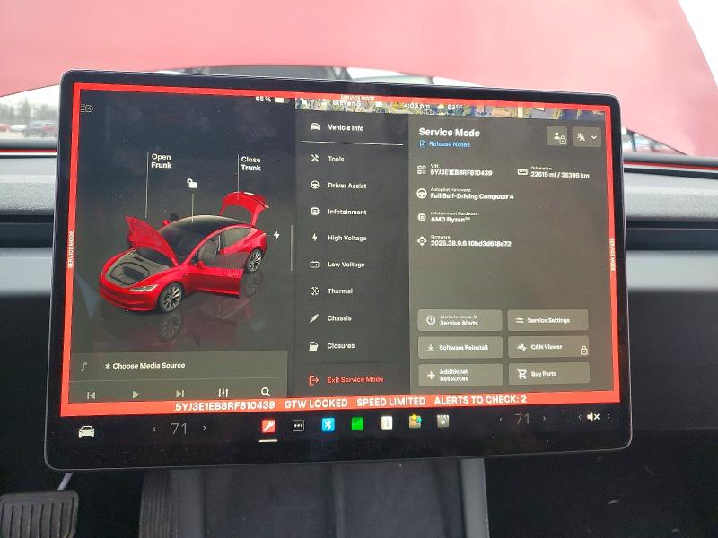 Photo 9 from auction – 2024 TESLA MODEL 3 with VIN 5YJ3E1EB8RF810439