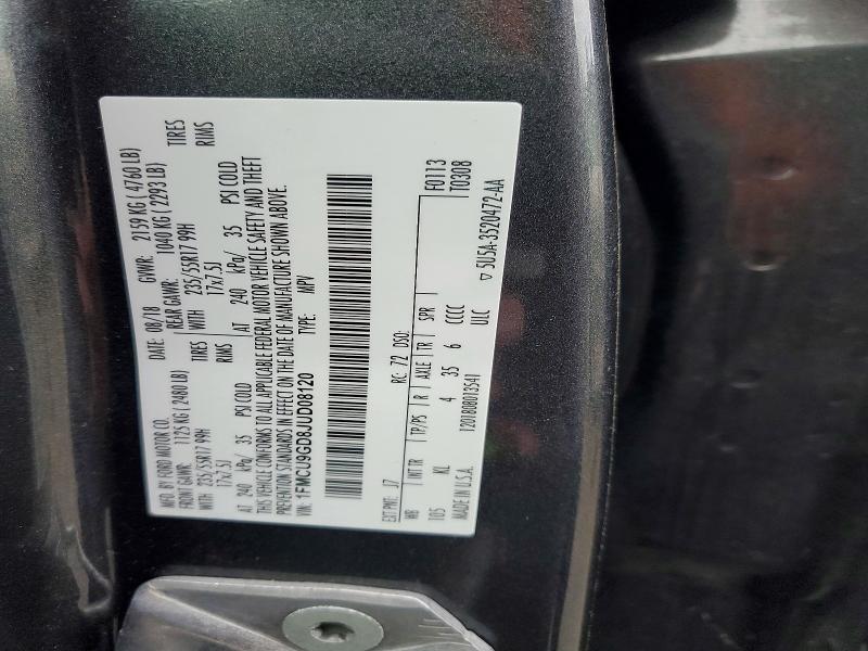 Photo 14 from auction – 2018 FORD ESCAPE SE with VIN 1FMCU9GD8JUD08120