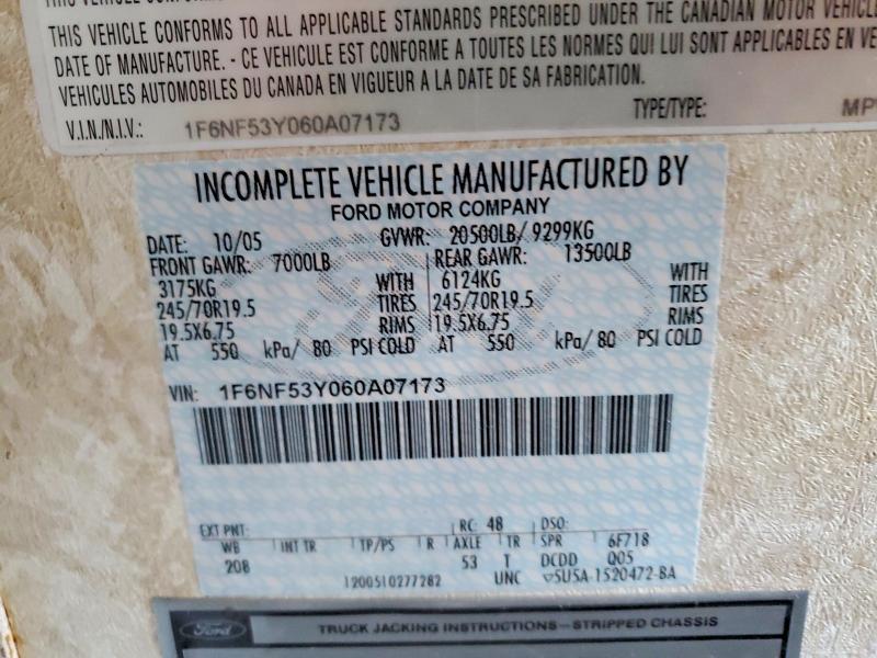 Photo 10 from auction – 2006 FORD F550 SUPER with VIN 1F6NF53Y060A07173
