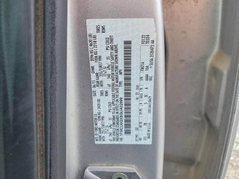 Photo 14 from auction – 2016 FORD ESCAPE SE with VIN 1FMCU0GX8GUA02999