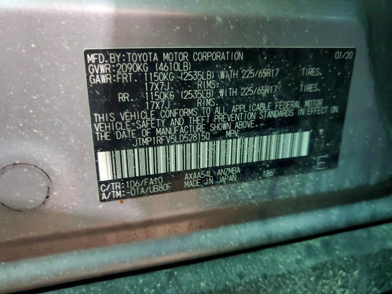 Photo 14 from auction – 2020 TOYOTA RAV4 XLE with VIN JTMP1RFV5LD528150