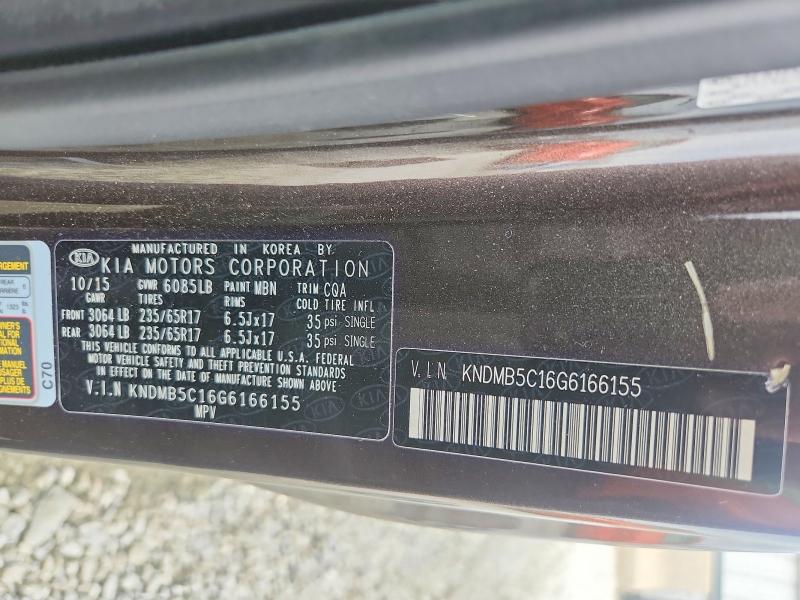 Photo 14 from auction – 2016 KIA SEDONA LX with VIN KNDMB5C16G6166155