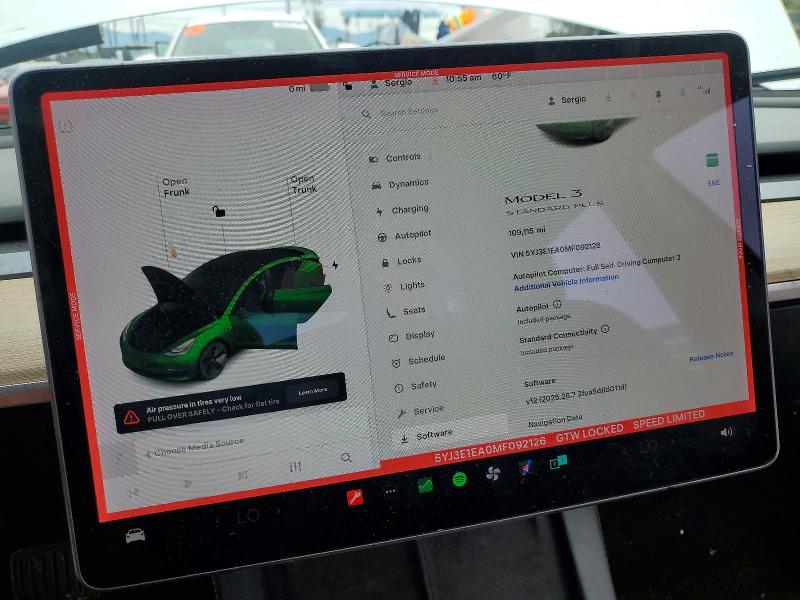 Photo 9 from auction – 2021 TESLA MODEL 3 with VIN 5YJ3E1EA0MF092126