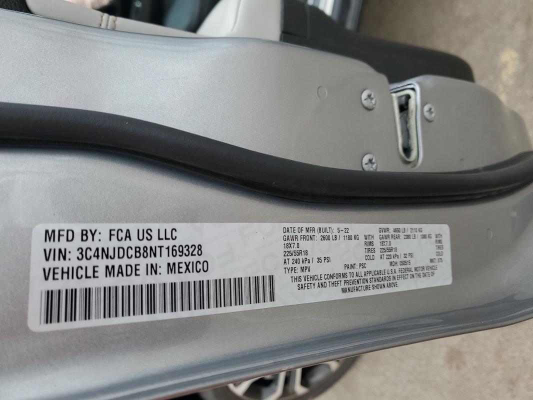 Photo 14 from auction – 2022 JEEP COMPASS LI with VIN 3C4NJDCB8NT169328