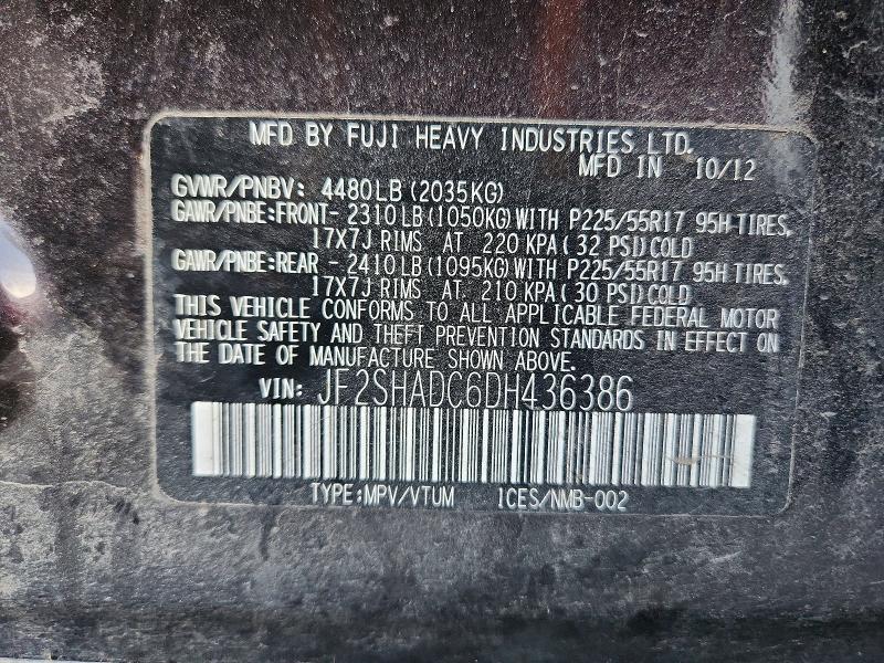 Photo 14 from auction – 2013 SUBARU FORESTER 2 with VIN JF2SHADC6DH436386