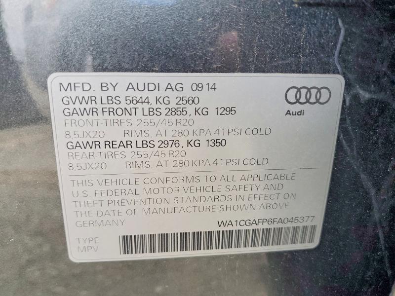Photo 14 from auction – 2015 AUDI SQ5 PREMIU with VIN WA1CGAFP6FA045377