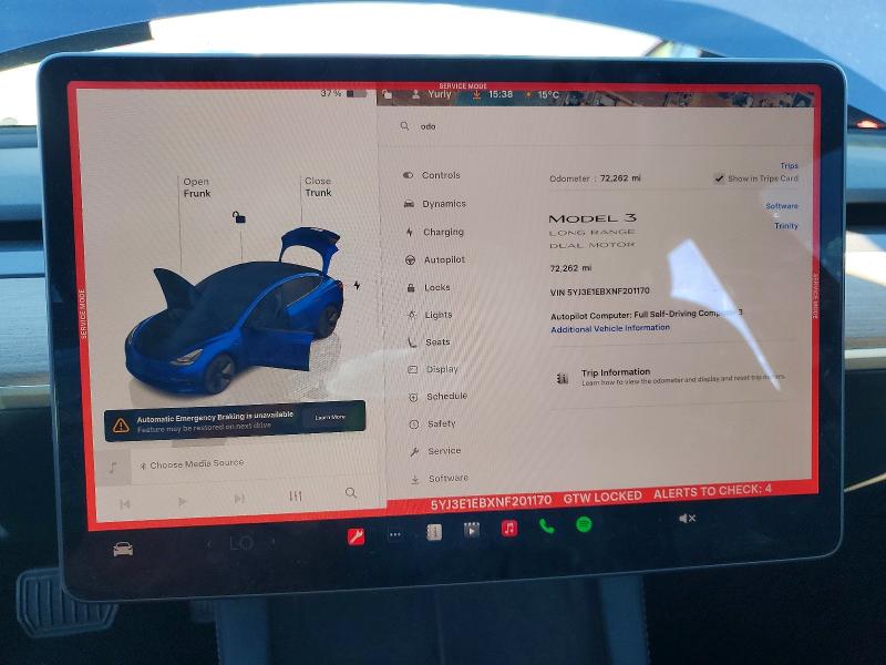 Photo 9 from auction – 2022 TESLA MODEL 3 with VIN 5YJ3E1EBXNF201170