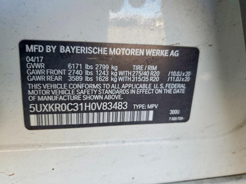 Photo 14 from auction – 2017 BMW X5 XDRIVE3 with VIN 5UXKR0C31H0V83483