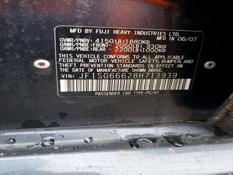 Photo 14 from auction – 2008 SUBARU FORESTER S with VIN JF1SG66628H713939