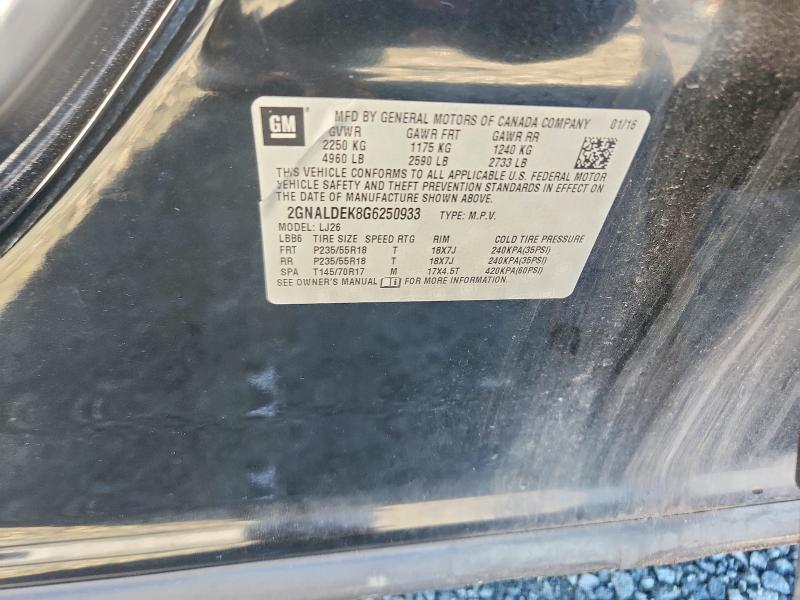 Photo 14 from auction – 2016 CHEVROLET EQUINOX with VIN 2GNALDEK8G6250933