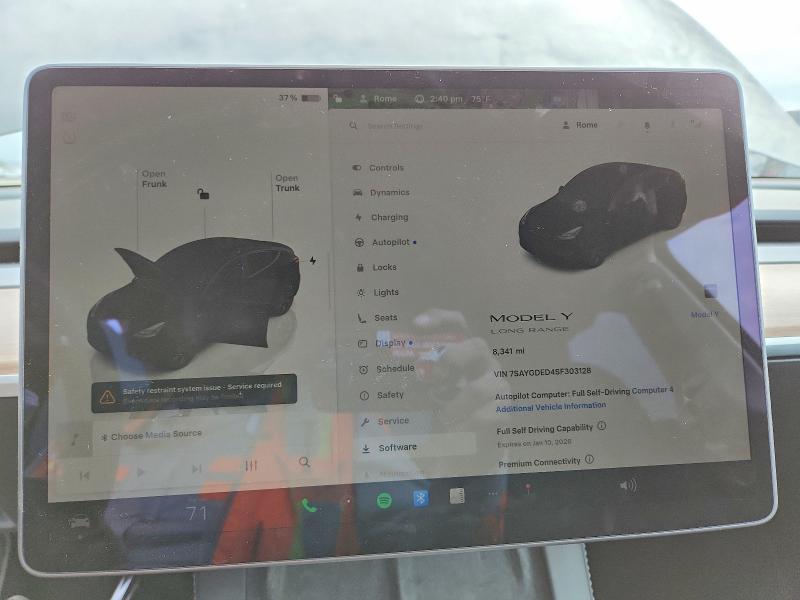 Photo 9 from auction – 2025 TESLA MODEL Y with VIN 7SAYGDED4SF303128