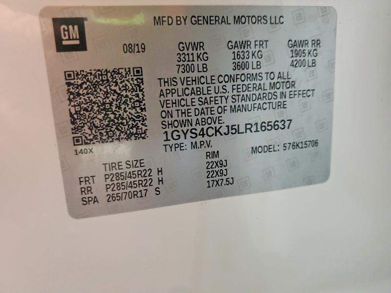 Photo 14 from auction – 2020 CADILLAC ESCALADE P with VIN 1GYS4CKJ5LR165637