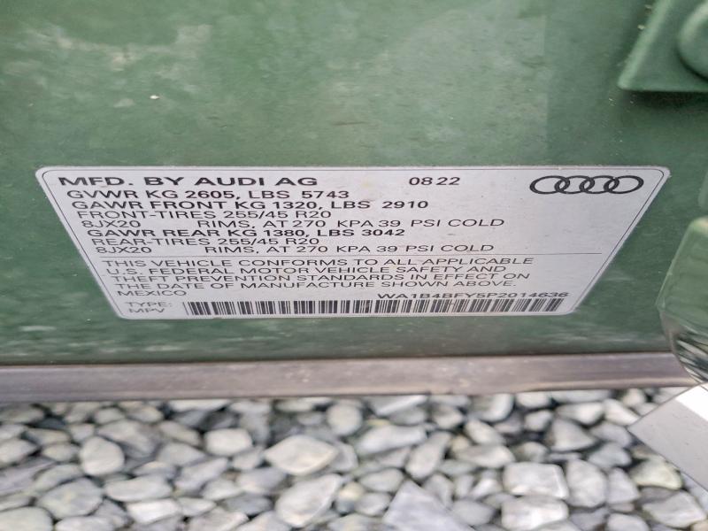 Photo 14 from auction – 2023 AUDI SQ5 PREMIU with VIN WA1B4BFY5P2014636