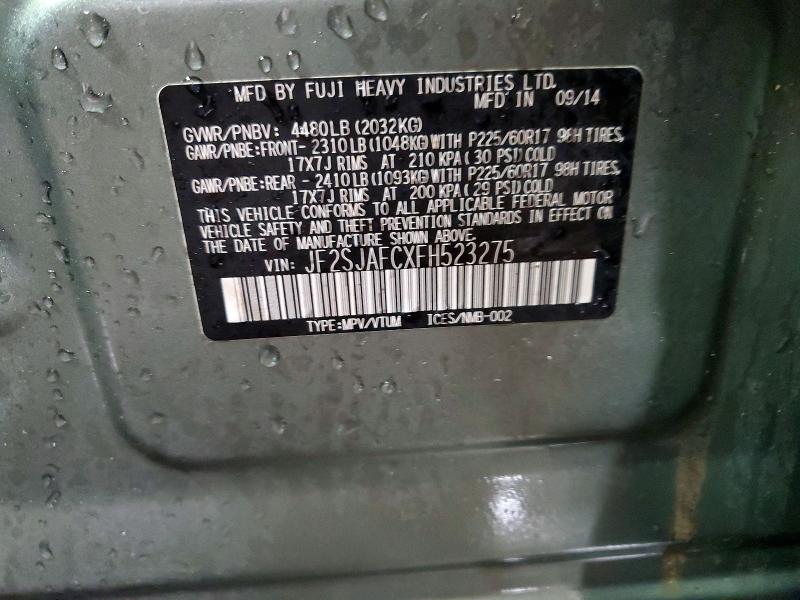 Photo 14 from auction – 2015 SUBARU FORESTER 2 with VIN JF2SJAFCXFH523275