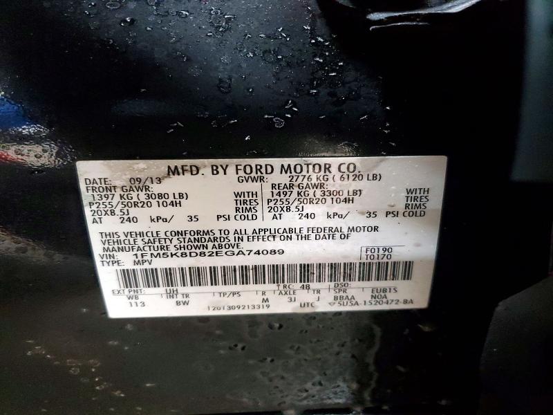 Photo 14 from auction – 2014 FORD EXPLORER X with VIN 1FM5K8D82EGA74089