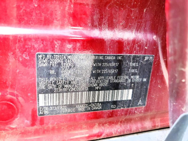 Photo 14 from auction – 2021 TOYOTA RAV4 with VIN 2T3H1RFV2MC090813