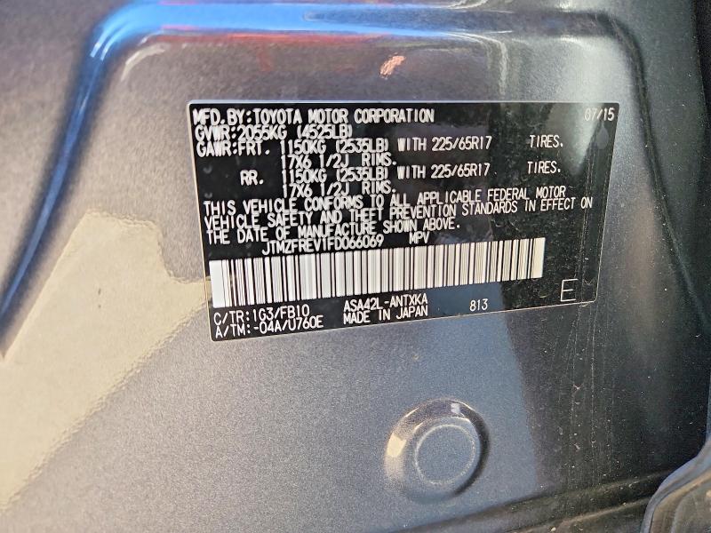 Photo 14 from auction – 2015 TOYOTA RAV4 LE with VIN JTMZFREV1FD066069