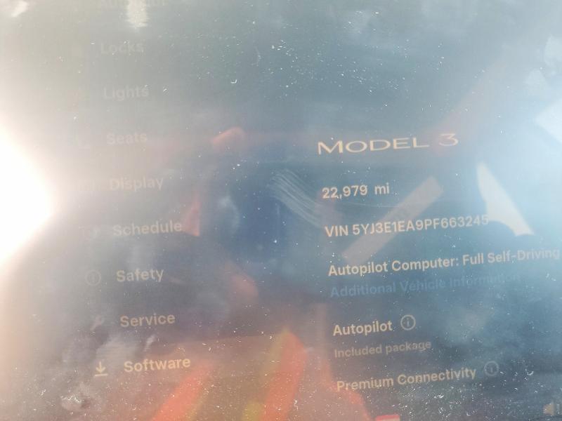 Photo 9 from auction – 2023 TESLA MODEL 3 with VIN 5YJ3E1EA9PF663245