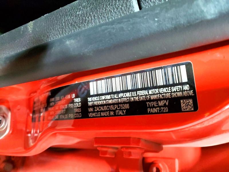 Photo 14 from auction – 2020 JEEP RENEGADE with VIN ZACNJBC15LPL75266